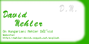 david mehler business card